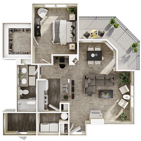 a birds eye view of a floor plan of a house